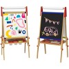 3 in 1 Easel for Kids with Paper Roll, Whiteboard, Chalkboard, Double Sided & Adjustable Height, Nature Wood - 3 of 4