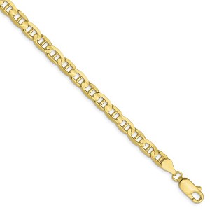 Black Bow Jewelry 4.5mm 10k Yellow Gold Concave Anchor Chain Bracelet - 1 of 4