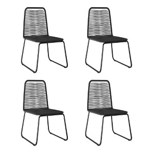 vidaXL Patio Chairs 4 pcs Poly Rattan Black - 1 of 4