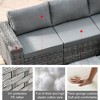 Marlton 9pc Wicker Outdoor Patio Furniture Set Conversation Sofa Sectional with Swivel Chairs and Cushions - 4 of 4