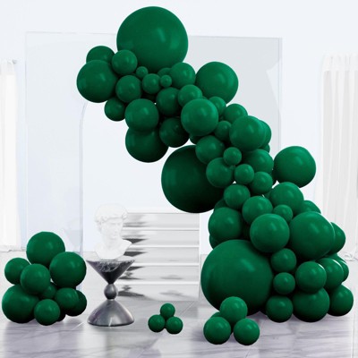 PartyWoo Balloons Dark Green Hunter Emerald Forest 18 12 10 5 Inch 123 pcs
