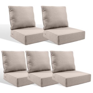 Buenhomino 6-inch Outdoor Cushion Set, 24"x24" Replacement Water Resistant Zippered Cushion for Chairs,8 Colors - 1 of 4