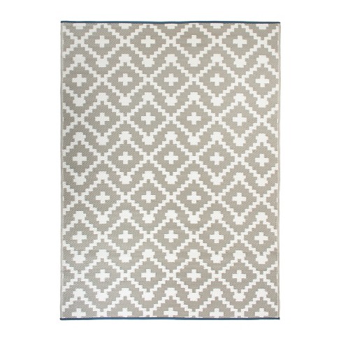 Moroccan Trellis Rug 3x5 White Throw Rugs with Rubber Backing