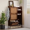 Whizmax Shoe Cabinet with 3 Flip Drawers, Rattan Free Standing Shoe Racks with Adjustable Shelves - 2 of 4
