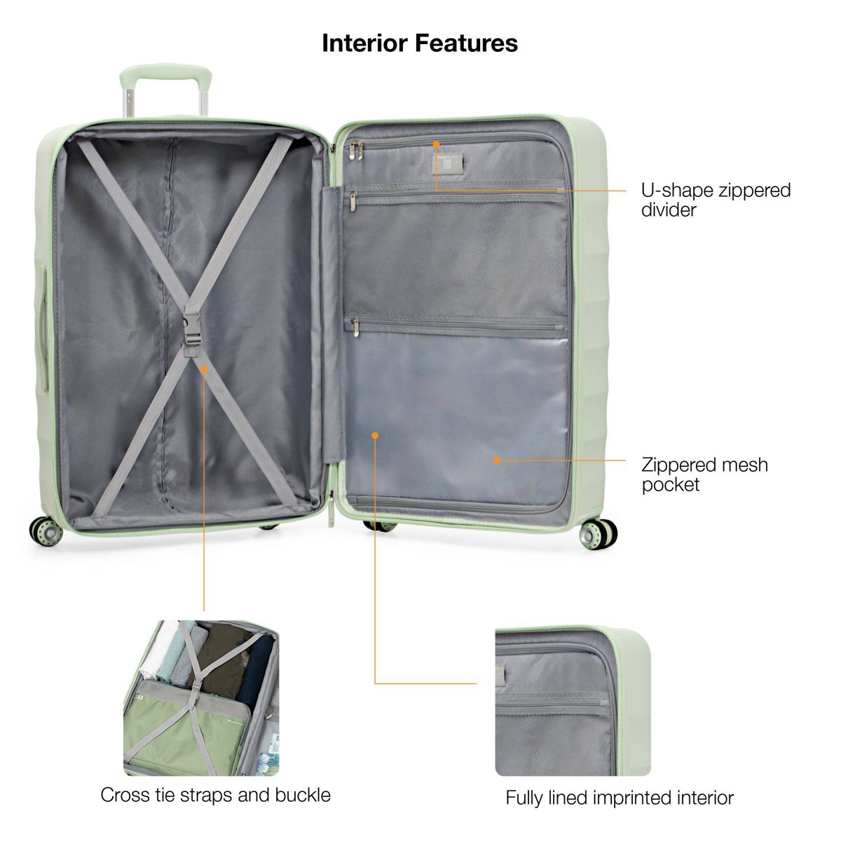 Traveler's Choice Elm 29" Hardside Expandable Spinner Large Checked Suitcase - thumbnail 5