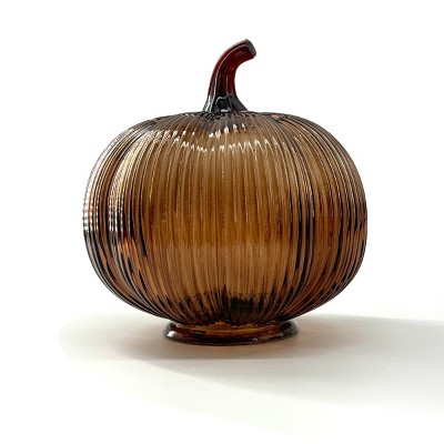 Glass LED Pumpkins Brown - Bullseye's Playground™