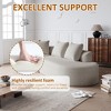 112-Inch khaki Chenille 4-Seater Extra Deep Wide Seat Curved Cloud Couch with 4 Throw Pillows, Combination Sofa Couch for Living Room - 3 of 4