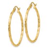 Black Bow Jewelry 2mm, Twisted 14k Yellow Gold Round Hoop Earrings, 26mm (1 Inch) - 2 of 4