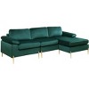 NicBex Couches for Living Room Sectional L-shaped Sofa Couches Velvet Comfy Upholstered Sofa with Chaise - 3 of 4