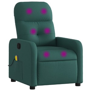 vidaXL Massage Recliner Chair Dark Green - 1 of 4