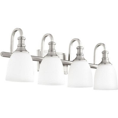 Quorum Lighting Richmond Glass 4-Light Satin Nickel Vanity Fixture
