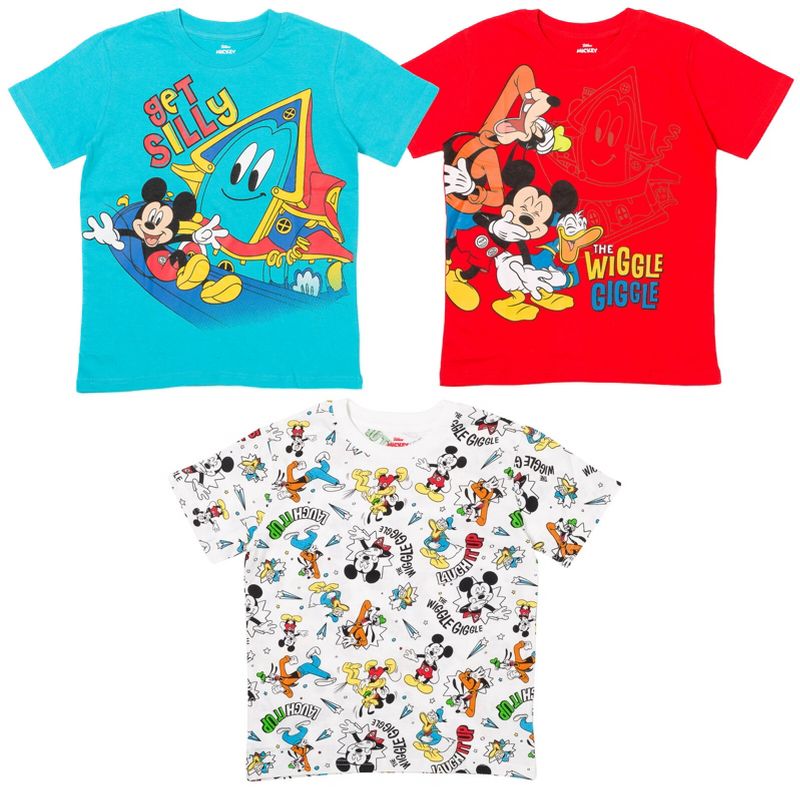Disney Mickey Mouse 3 Pack Pullover T-Shirts Toddler to Little Kid , 1 of 8