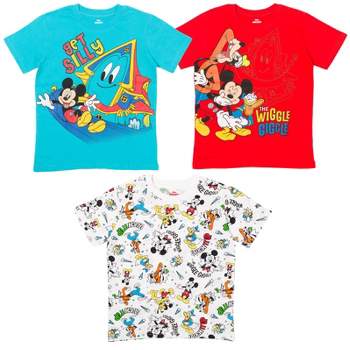 Disney Mickey Mouse 3 Pack Pullover T-Shirts Toddler to Little Kid 