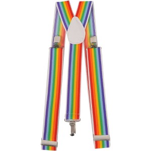 Dress Up America Rainbow Striped Suspenders for Adults - 1 of 1