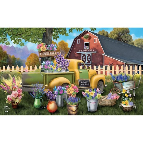 Flower Barn Spring Doormat Indoor Outdoor 30