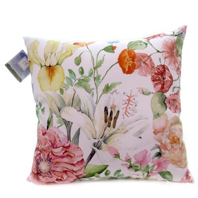 Home & Garden Sunny Floral Pillow Pink Indoor Outdoor Fade Resistant C & F Enterprises  -  Decorative Pillow