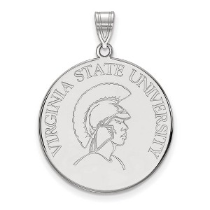 Black Bow Jewelry 14k White Gold Virginia State Trojans NCAA Extra Large Pendant - 1 of 3