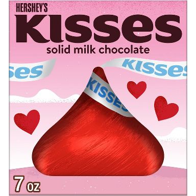 Hershey's Kisses Valentine's Day Solid Milk Chocolate Candy Gift Box - 7oz