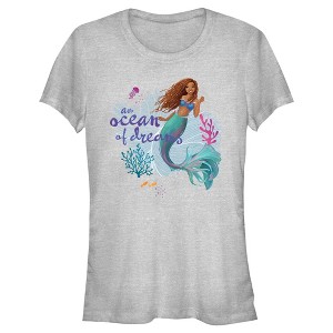 Juniors Womens The Little Mermaid Ariel an Ocean of Dreams Scene T-Shirt - 1 of 4