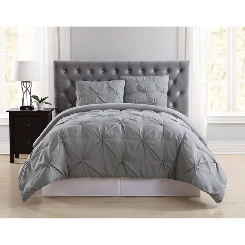 Pleated Comforter Set Gray, Extra Long Twin Bed Sheets Target