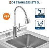 Stainless Steel Utility Sink,Freestanding Single Bowl Kitchen Sink,Adjustable Leg Height,with Faucet - 4 of 4