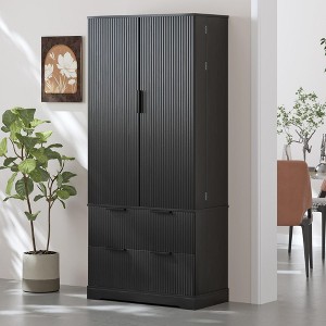 KTMBDW 72" Large Cabinet, Modern Kitchen Cabinet with 2 Drawers and 8 Spice Racks, Freestanding Storage Organizer for Bathroom, Dining Room - 1 of 4