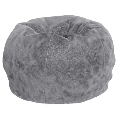 Flash Furniture Dillon Small Gray Furry Refillable Bean Bag Chair For   GUEST 9032da4b 7cfb 426e A24a F12596759167