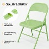 VINGLI Folding Chairs All Steel Metal Frame, Durable Portable and Versatile for Indoor Outdoor Use, Green, Set of 4 - 4 of 4