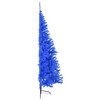 vidaXL 8 ft Artificial Half Christmas Tree with Stand – Space-Saving, Bushy, and Economical Holiday Décor - 4 of 4