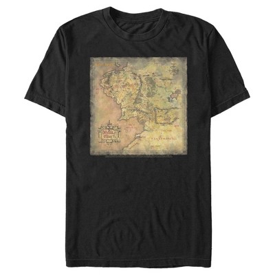 Middle Earth Map Sweatshirt Men's The Lord Of The Rings Fellowship Of The Ring Map Of Middle Earth T- Shirt : Target