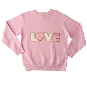 Girl Kids Chenille Love Sweatshirt - Sparkle Sisters - 1 of 1