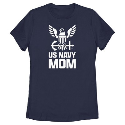 Women's United States Navy Official Eagle Logo Mom T-shirt - Navy Blue ...