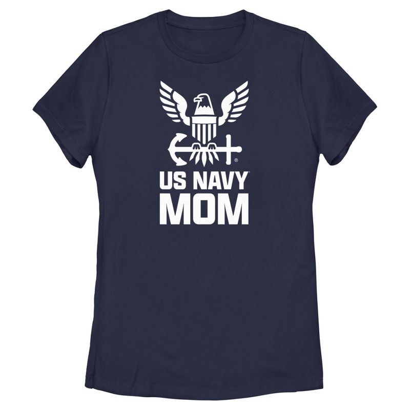 Women's United States Navy Official Eagle Logo Mom T-Shirt, 1 of 5