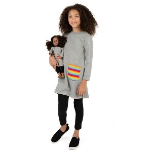 Leveret Girls and Doll Matching Sweatshirt Tunic Dress - 1 of 4