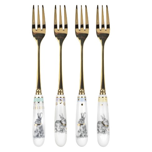 Gold Measuring Spoon Set - Pastel Color Handles - Gold Finish with
