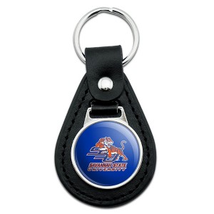 Savannah State University Primary Logo Black Leather Keychain - 1 of 4
