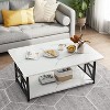 Hooseng Coffee Table for Living Room with Round Corners, 2 Tier Rectangular Center Table with Storage Shelf for Small Spaces - 2 of 4