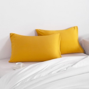 2 Pack Brushed Microfiber Pillowcases, Super Soft Pillowcases with Envelope Closure - NTBAY - 1 of 4
