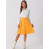 INSPIRE CHIC Women's Belted Waist Casual Knee Length Pleated A-Line Skirt - 3 of 4