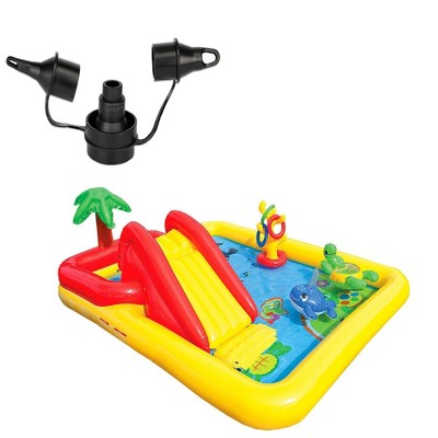 Intex 120V Quick Fill AC Electric AirPump & Intex Inflatable Ocean Play Kid Pool