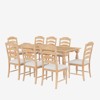 TiramisuBest Traditional 9 Piece Extendable Dining Table Set 82.7 Inch Solid Wood 23.6inch Leaf 8 Upholstered Chairs Vintage 330lb Chair, Natural - 2 of 4