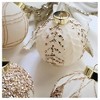 12PCS Multiple Colors Flocked Christmas Ornaments Set, 3.15 in Velvet Christmas Decorations Painted Shatterproof Plastic Balls - 4 of 4