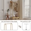 Bamboo Clothes Rack, Freestanding Clothing Rack with Storage Shelf and Hanging Rod,Wooden Space-Saving Garment Rack Organizer for Bedroom,Living Room - 4 of 4