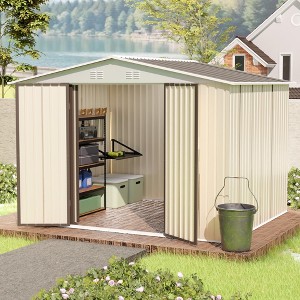 ORRD 10x8 Feet White Color Outdoor Garden Shed Aluminum alloy frame With Hinge Door - 1 of 4