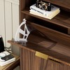 CIPACHO Walnut Shoe Cabinet - Tall Freestanding Entryway Storage with 2 Flip Drawers (Foyer/Hallway Hidden Shoe Organizer) - 4 of 4