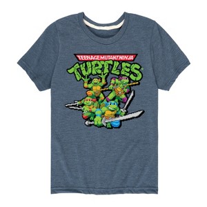 Boys' - Teenage Mutant Ninja Turtles - Gaming Group And Logo Short Sleeve Graphic T-Shirt - 1 of 4