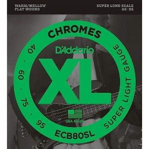D'Addario ECB80SL Chromes Flat Wound Super Soft/Long Bass Strings - 1 of 4