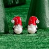 Ross-Simons 7.5-8mm Cultured Pearl and .10 ct. t.w. White Topaz Gnome Earrings With Multicolored Enamel in Sterling Silver - 4 of 4