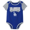 MLB Los Angeles Dodgers Infant Boys' 3pk White Bodysuit - 4 of 4