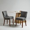 Upholstered Dining Chairs Set of 2, Chenille Fabric Accent Chairs with Double-Layer Cushion, Mid Backrest, Rivet Trim for Dining Room - 3 of 4